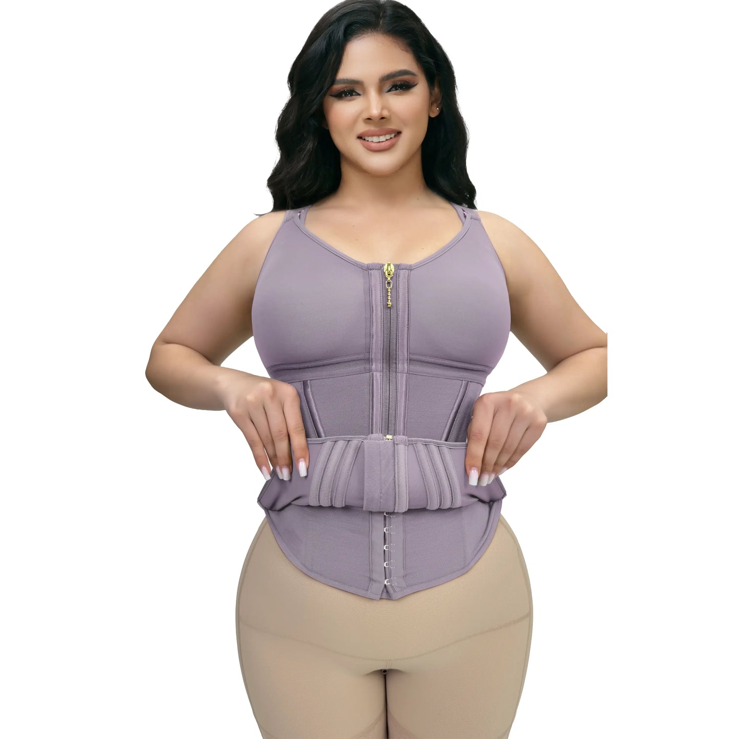 SHAPSHE Tummy Control Waist Shapewear Corset for Women Sport Workout Body Shaper Vest with Zipper and Hooks Womenswear Tops