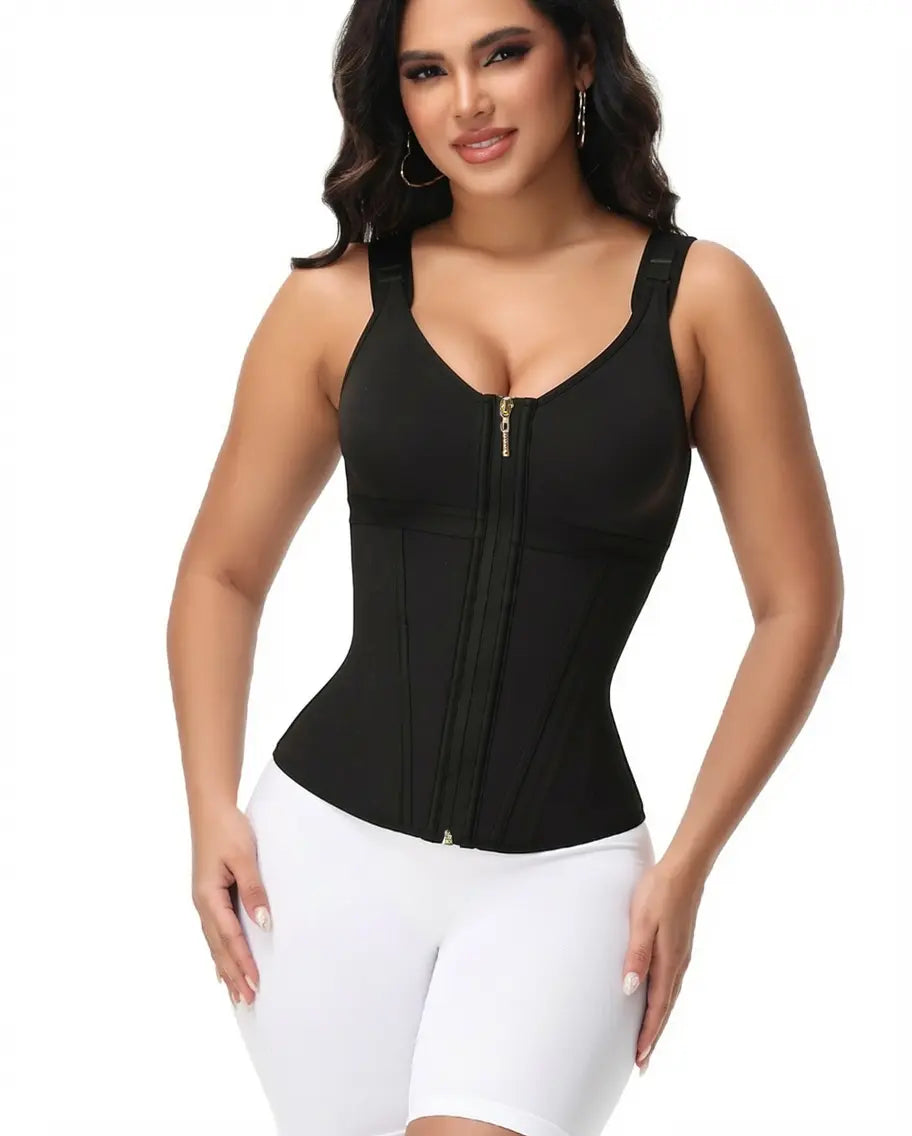 SHAPSHE Tummy Control Waist Shapewear Corset for Women Sport Workout Body Shaper Vest with Zipper and Hooks Womenswear Tops