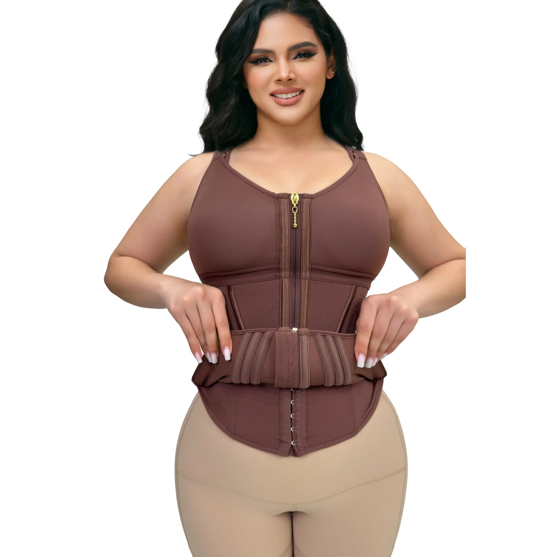 SHAPSHE Tummy Control Waist Shapewear Corset for Women Sport Workout Body Shaper Vest with Zipper and Hooks Womenswear Tops