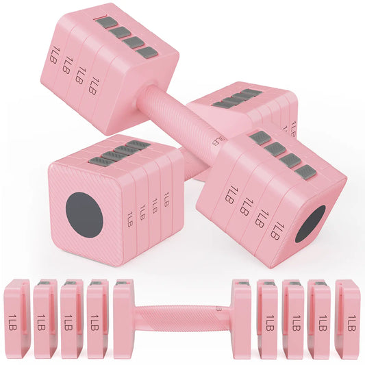 Bearbro 4-In-1 Adjustable Dumbbell Set , 22LBS/11LBS Hand Weights for Women, 1S-Adjust Dual-Stable Dumbbell Set for Women Home Gym & Outdoor