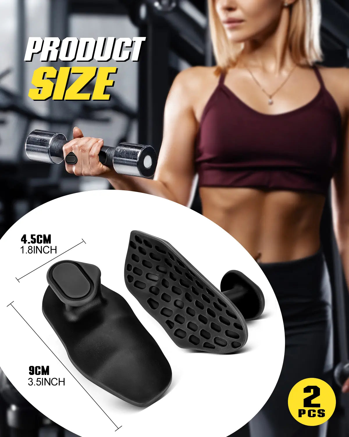 Weight Lifting Grips for Women & Men, Anti-Slip Silicone Workout Gloves for Palm Protection, Suitable for Dumbbell, Pull-Ups and Gym Training