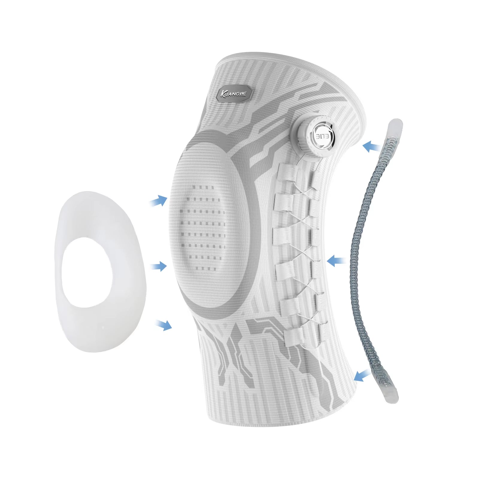 Smart Knob Knee Brace with Patella Gel Pad and Lateral Stabilizer, Compression Knee Brace for Exercise (Single), Kmh752