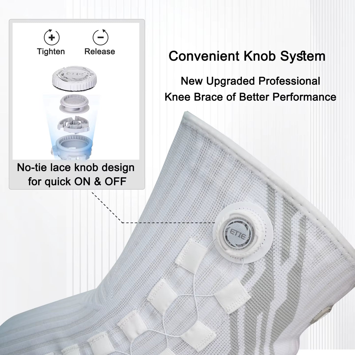 Smart Knob Knee Brace with Patella Gel Pad and Lateral Stabilizer, Compression Knee Brace for Exercise (Single), Kmh752