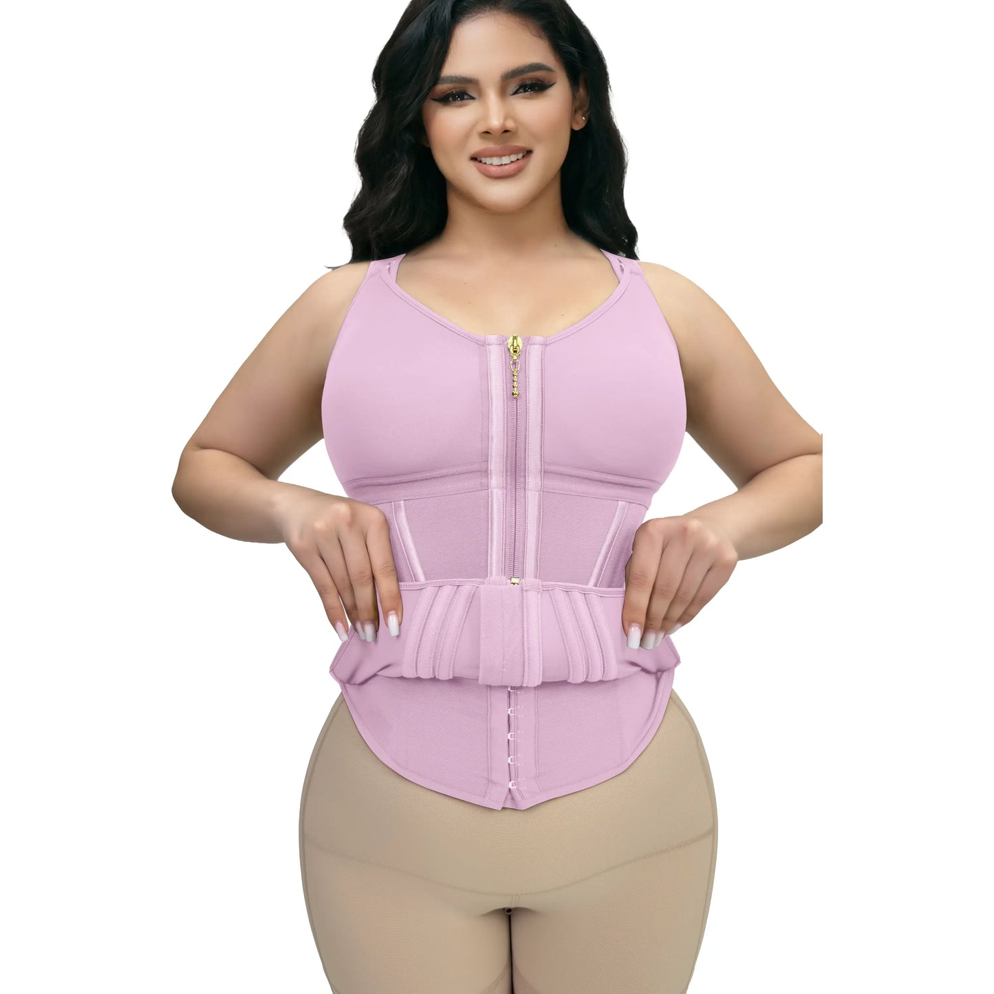 SHAPSHE Tummy Control Waist Shapewear Corset for Women Sport Workout Body Shaper Vest with Zipper and Hooks Womenswear Tops