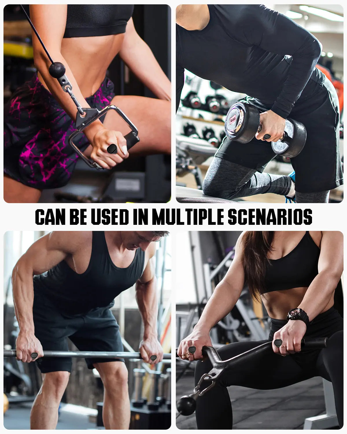Weight Lifting Grips for Women & Men, Anti-Slip Silicone Workout Gloves for Palm Protection, Suitable for Dumbbell, Pull-Ups and Gym Training