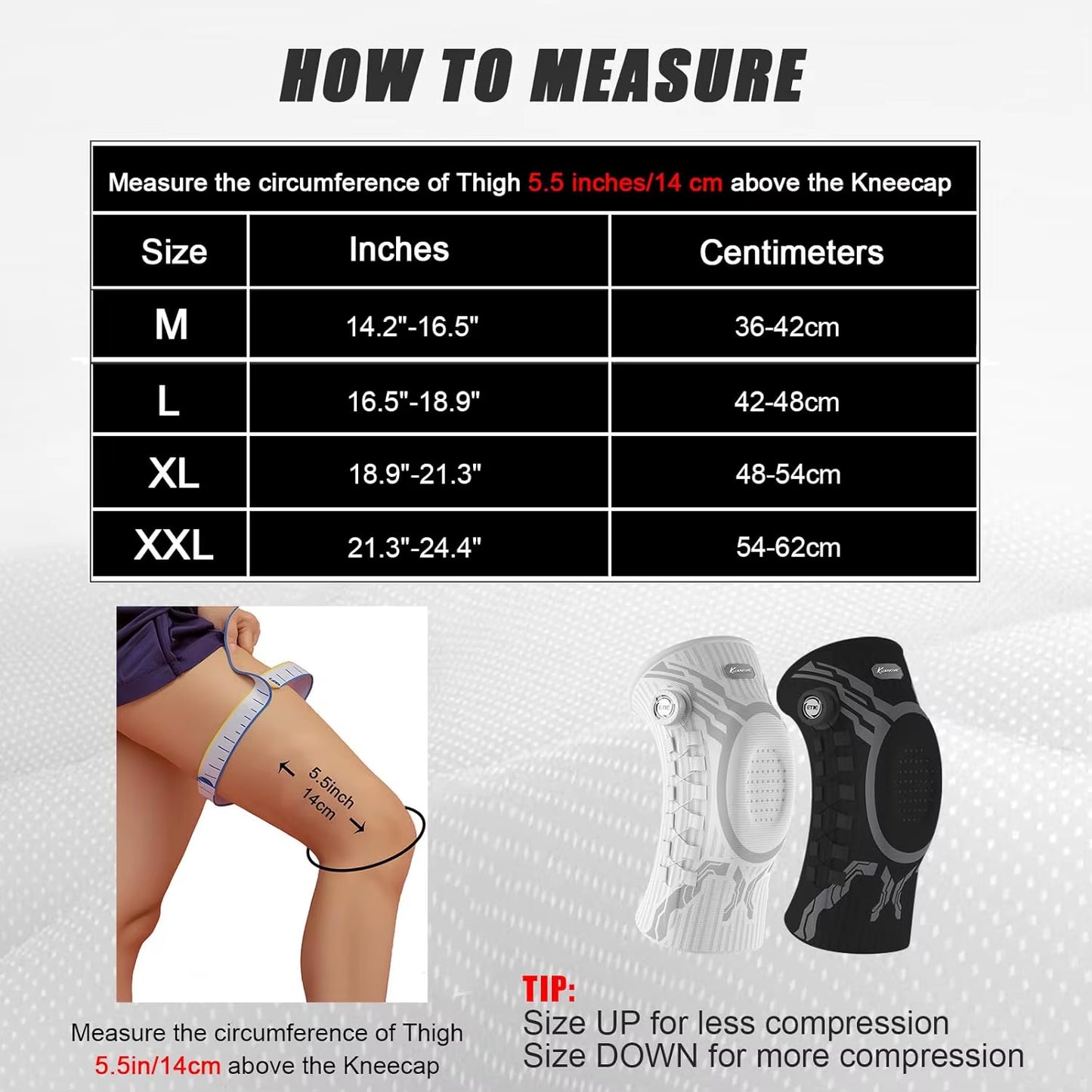 Smart Knob Knee Brace with Patella Gel Pad and Lateral Stabilizer, Compression Knee Brace for Exercise (Single), Kmh752