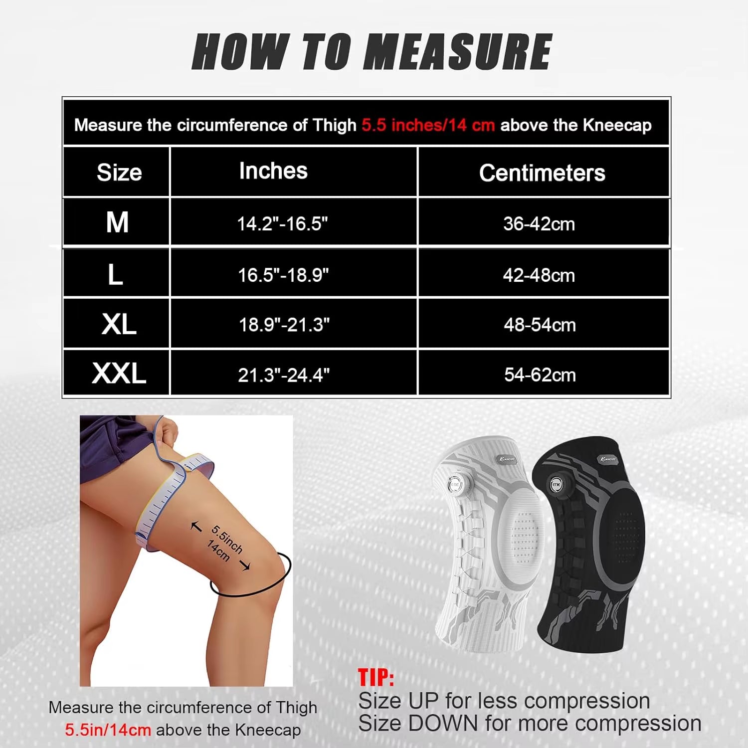 Smart Knob Knee Brace with Patella Gel Pad and Lateral Stabilizer, Compression Knee Brace for Exercise (Single), Kmh752