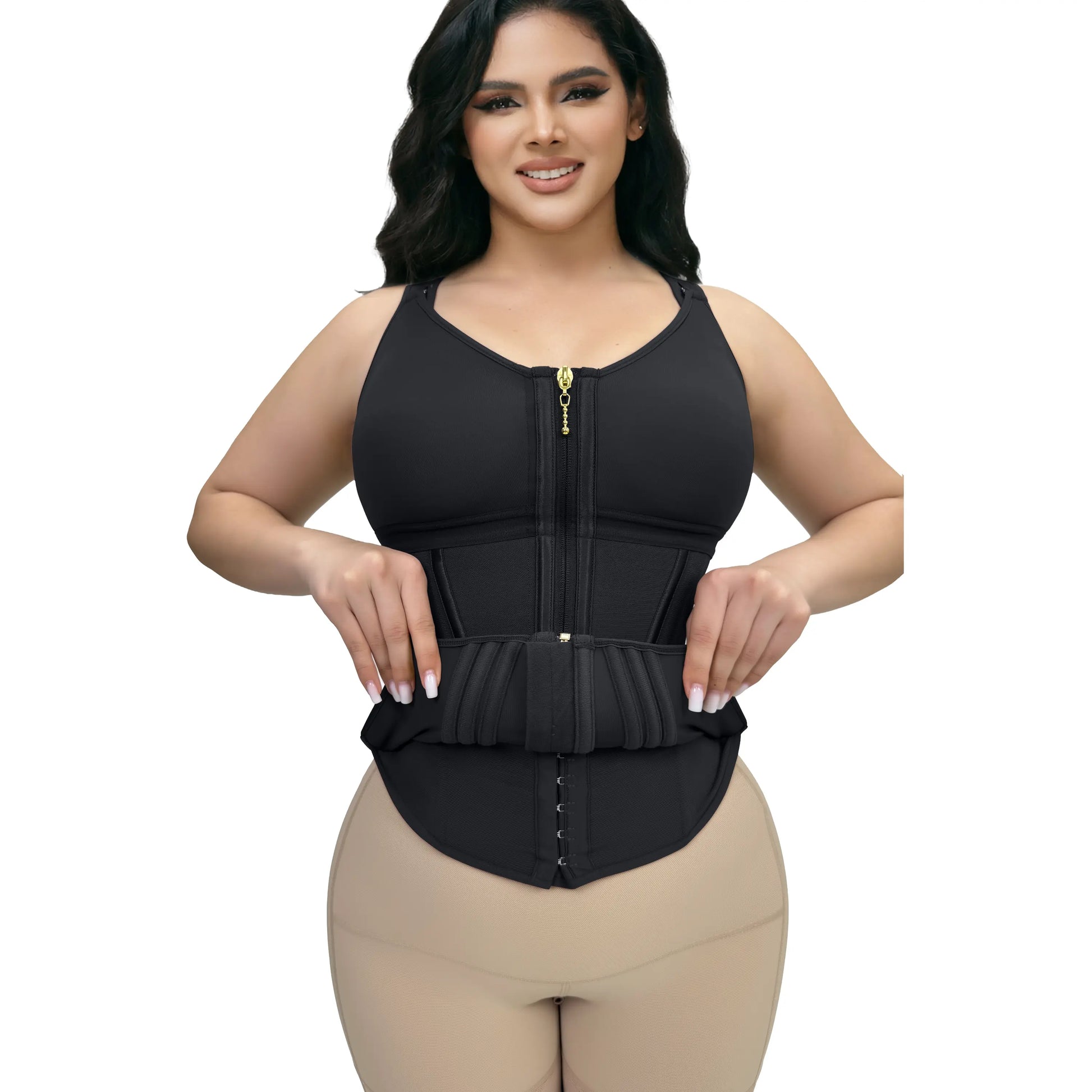 SHAPSHE Tummy Control Waist Shapewear Corset for Women Sport Workout Body Shaper Vest with Zipper and Hooks Womenswear Tops