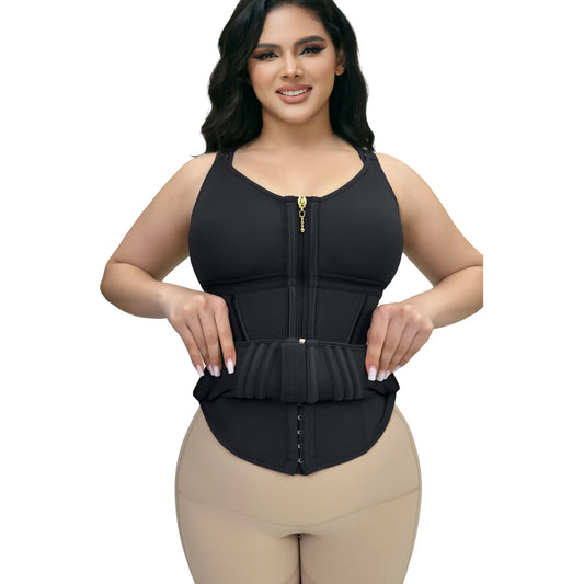 SHAPSHE Tummy Control Waist Shapewear Corset for Women Sport Workout Body Shaper Vest with Zipper and Hooks Womenswear Tops