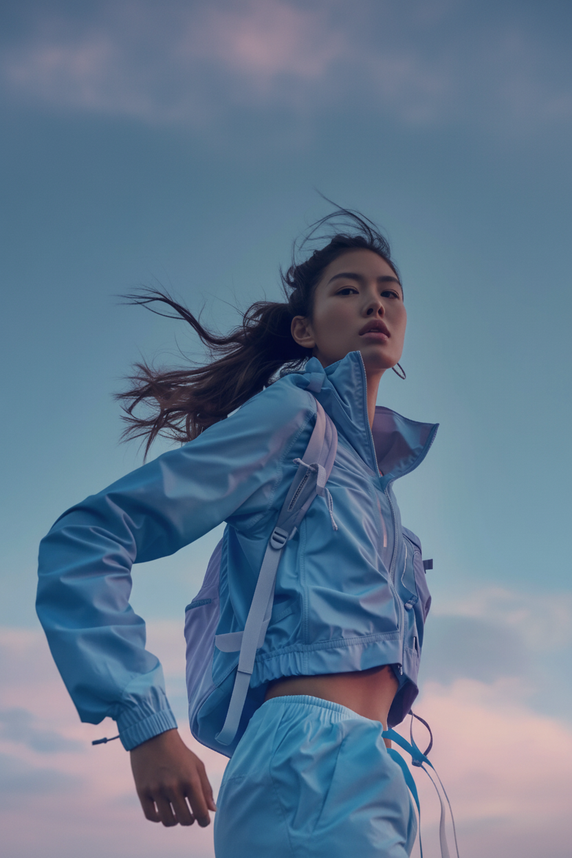 Same composition Asian woman